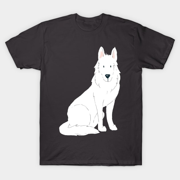 White German Shepherd T-Shirt by JunkyDotCom